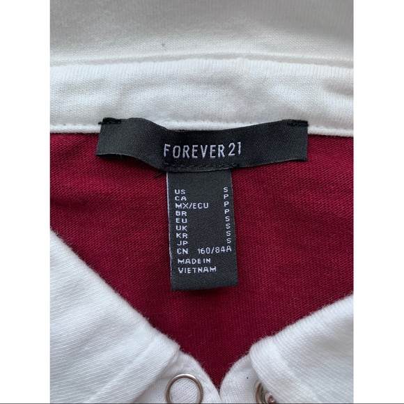 Forever21 - Stripe Polo Long Sleeve Crop Top - Picture 4 of 4